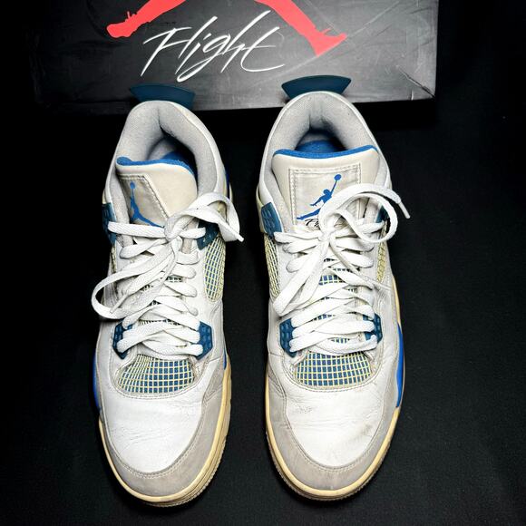 Size 12 - Nike Air Jordan 4 Retro Military Blue 2012 Men's Shoes - Picture 4 of 10